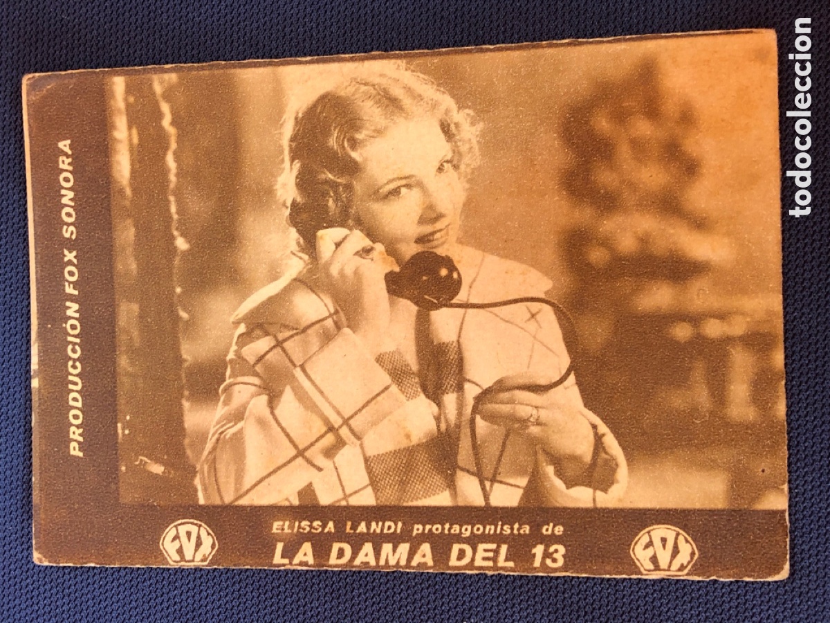 Cine: PROGRAMA DE MANO LA DAMA DEL 13 PRODUCCI&Oacute;N FOX&hellip; - Foto 1
