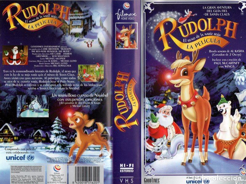 Cine: Car&aacute;tula original VHS Rudolph La Pel&iacute;cula (UNICEF). S&oacute;lo car&aacute;tula.