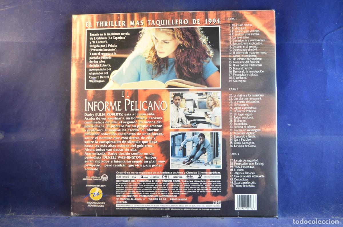Cine: EL INFORME PELICANO - 2 LASER DISC - Foto 2
