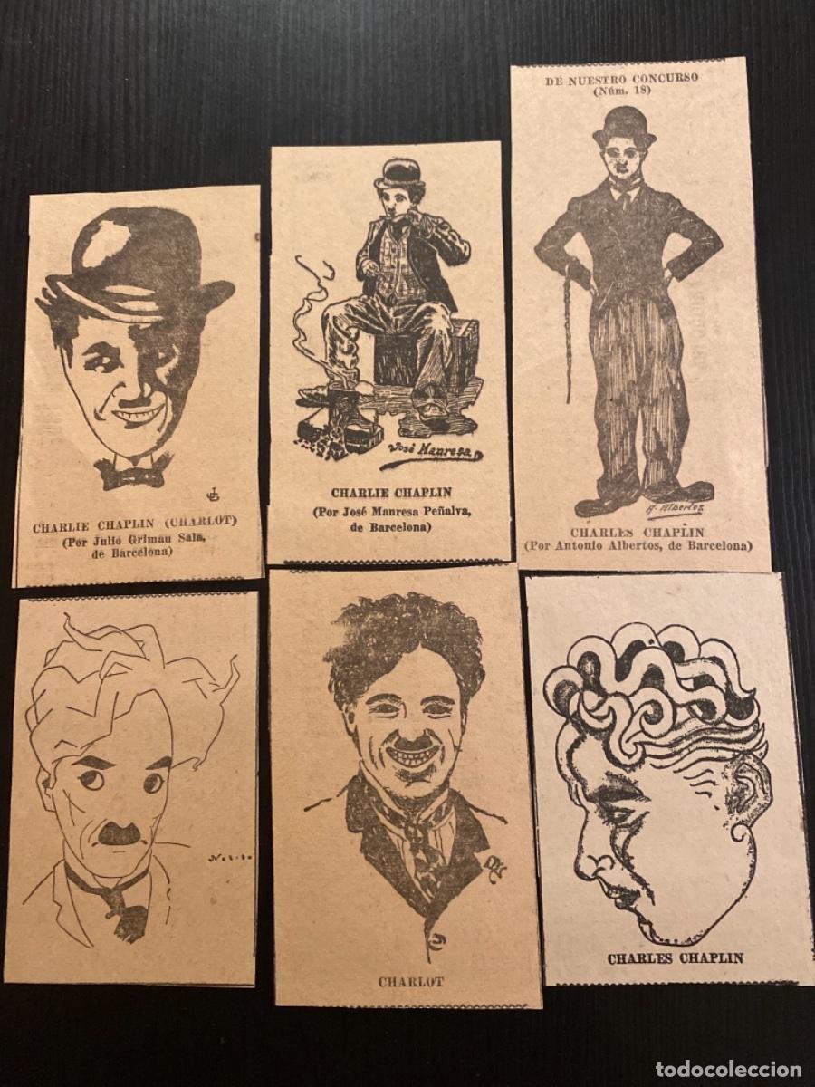 Cine: Cine dibujos caricaturas cine mudo originales epoca a&ntilde;os 20 6 recortes Charlie Chaplin Charlot