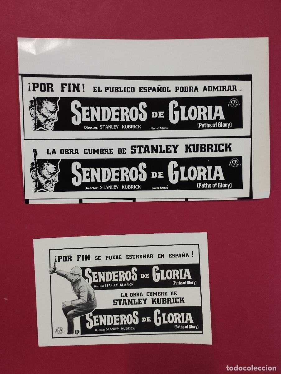 Cin&eacute;ma: 2 Clich&eacute;s de prensa originales Estreno en Espa&ntilde;a. Senderos de gloria , Kirk Douglas