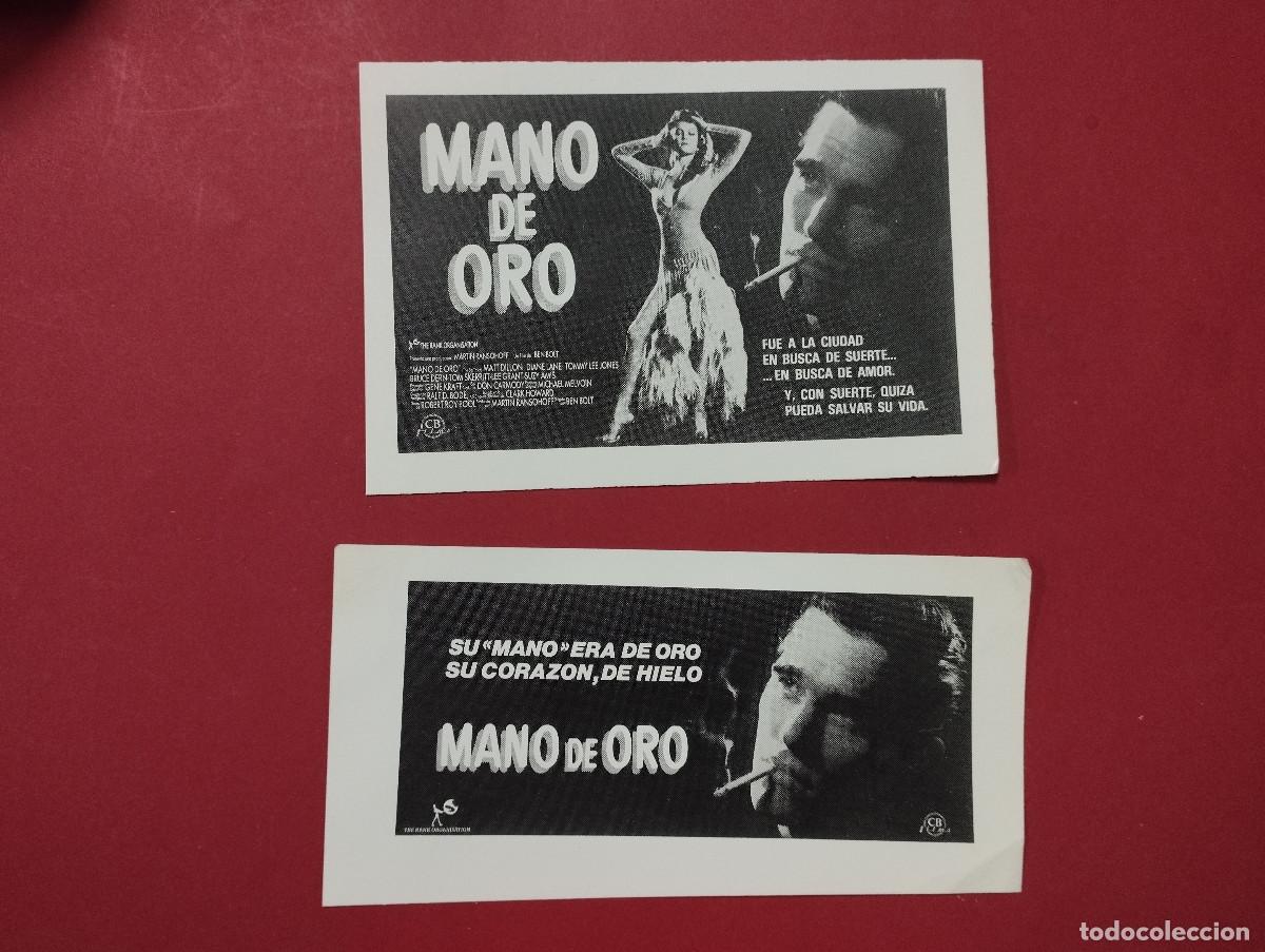 Cin&eacute;ma: 2 Clich&eacute;s de prensa originales Estreno. MANO DE ORO - MATT DILLON