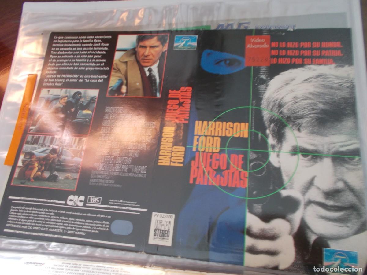 Cinema: HARRISON FORD JUEGO DE PATRIOTAS CAJA GRANDE ,,,CARATULA ORIGINAL DE VIDEO ,,,SOLO CARATULA ,,,,