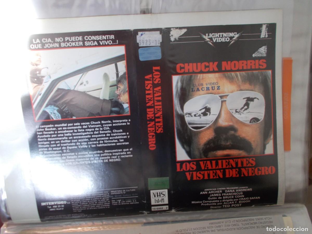 Cinema: LOS VALIENTES VISTEN DE NEGRO ,,,CARATULA ORIGINAL DE VIDEO ,,,SOLO CARATULA ,,,,