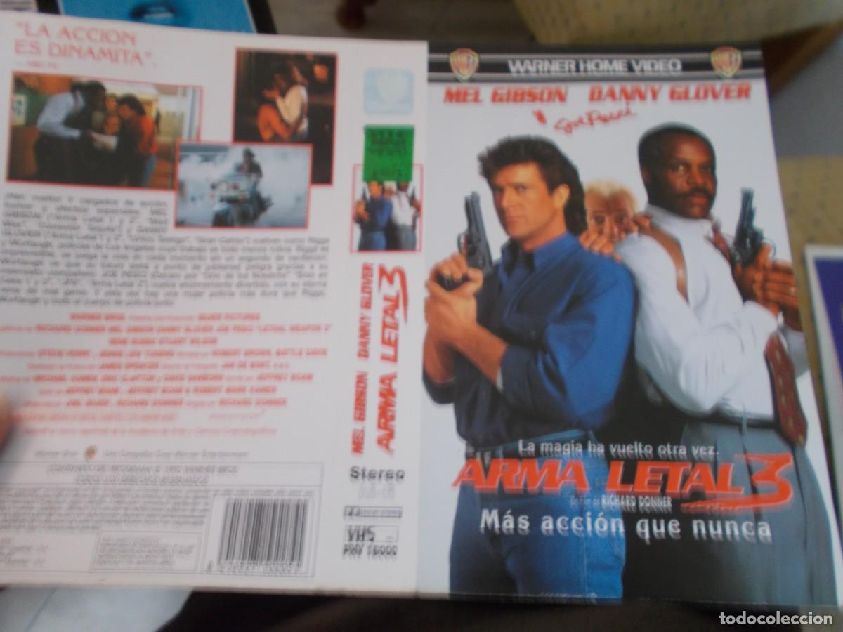 Cinema: ARMA LETAL 3 CAJA GRANDE ,,,CARATULA ORIGINAL DE VIDEO ,,,SOLO CARATULA ,,,,