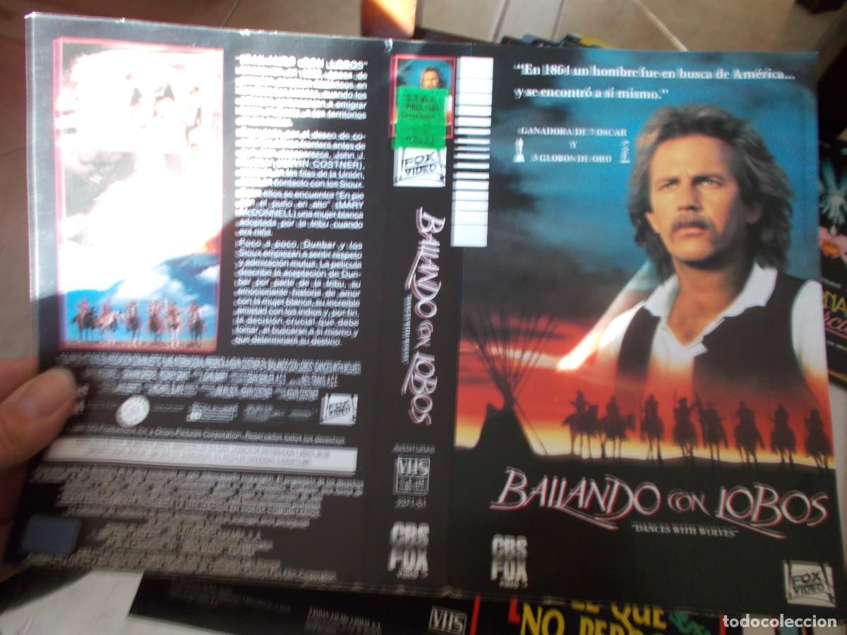 Cinema: BAILANDO CON LOBOS CAJA GRANDE ,,,CARATULA ORIGINAL DE VIDEO ,,,SOLO CARATULA ,,,,