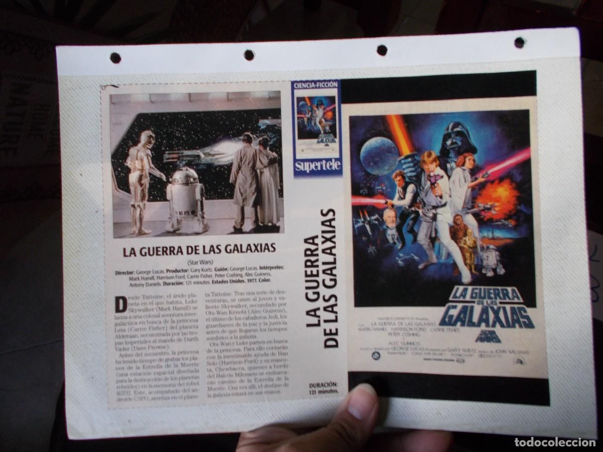 Cinema: LA GUERRA DE LAS GALAXIAS ,,ESTA PEGADA AL CARTON OJO ,,,,,CARATULA ORIGINAL DE VIDEO ,,,SOLO CARATU