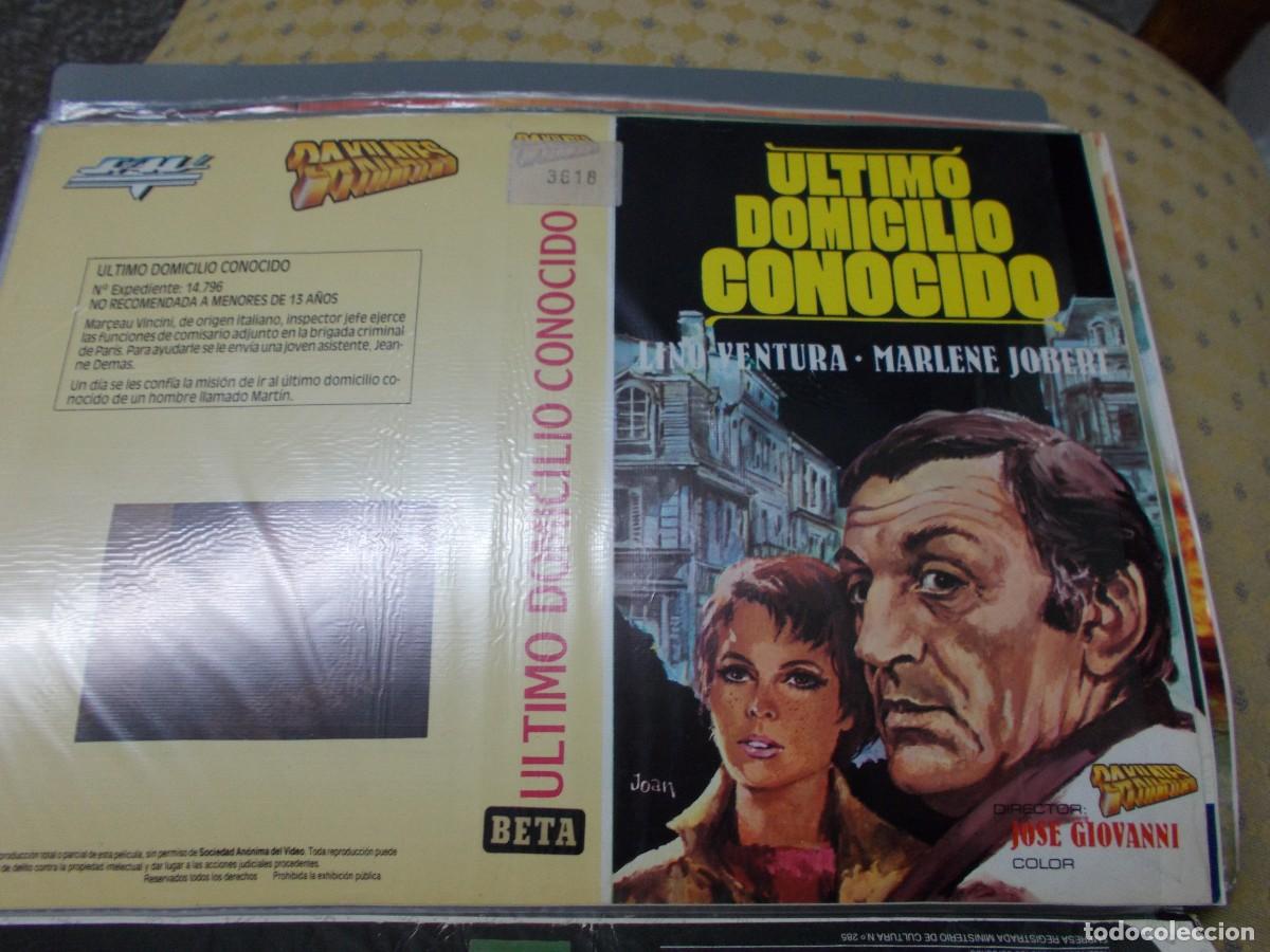 Cinema: ULTIMO DOMICILIO CONOCIDO''''CARATULA ORIGINAL DE VIDEO CLUB ''''SOLO CARATULA''''