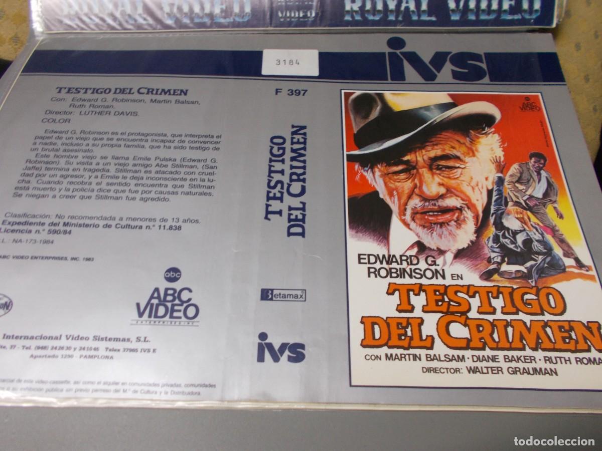 Cin&eacute;ma: TESTIGO DEL CRIMEN ''''CARATULA ORIGINAL DE VIDEO CLUB ''''SOLO CARATULA''''