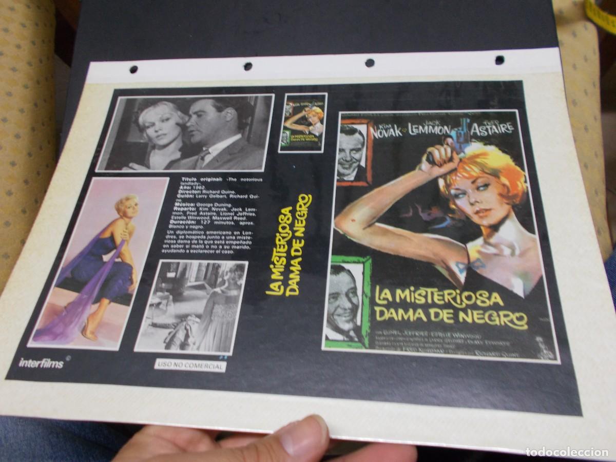 Kino: LA MISTERIOSA DAMA DE NEGRO ,,CARATULA,Y FOLIO COMERCIAL A&Ntilde;OS 80 90 SOLO CARATULA,,