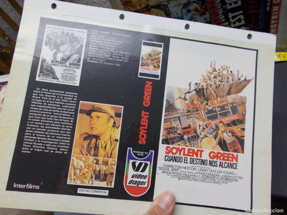 Kino: SOYLENT GREEN ,,CARATULA COMERCIAL,,Y FOLIO A&Ntilde;OS 80 90 SOLO CARATULA,,