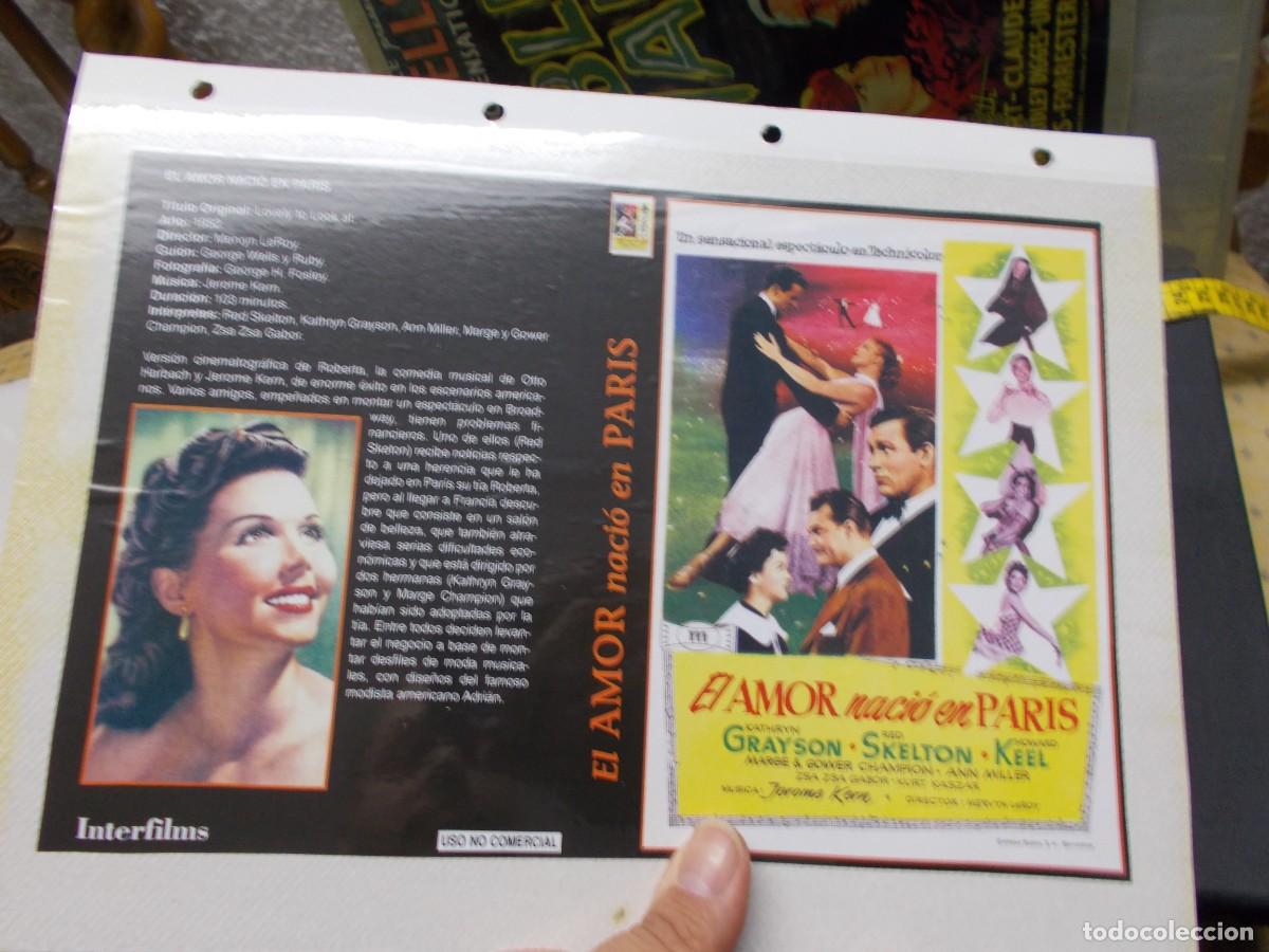 Cin&eacute;ma: EL AMOR NACIO EN PARIS ,,CARATULA COMERCIAL A&Ntilde;OS 80 90 SOLO CARATULA,,