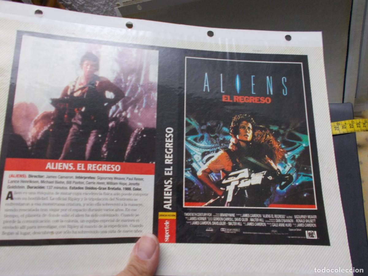 Cin&eacute;ma: ALIENS EL REGRESO ,,CARATULA COMERCIAL, Y FOLIO A&Ntilde;OS 80 90 SOLO CARATULA,,