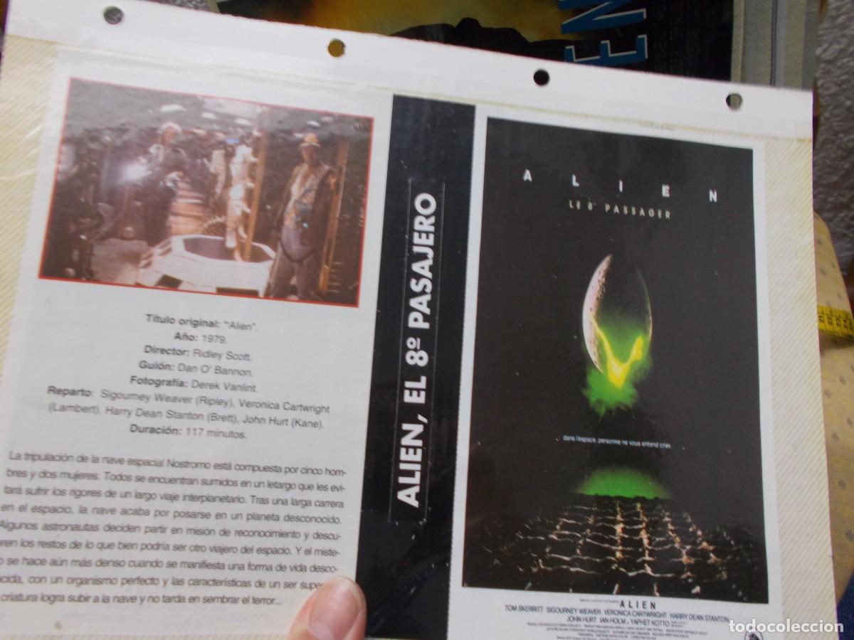 Cin&eacute;ma: ALIEN EL 8, PASAJERO ,,CARATULA COMERCIAL, Y FOLIO A&Ntilde;OS 80 90 SOLO CARATULA,,