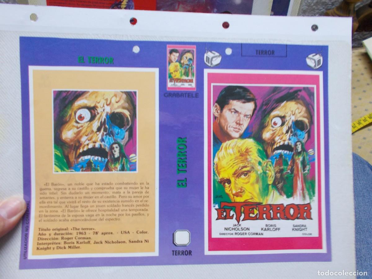 Kino: EL TERROR ,,CARATULA COMERCIAL, MAS PORTADA A&Ntilde;OS 80 90 SOLO CARATULA,,
