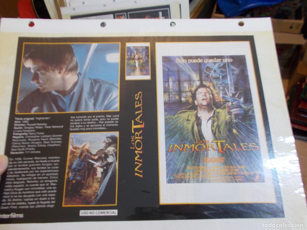 Cine: LOS INMORTALES ,, CARATULA COMERCIAL MAS FOLIO SOLO CARATULA, Y FOLIO ..