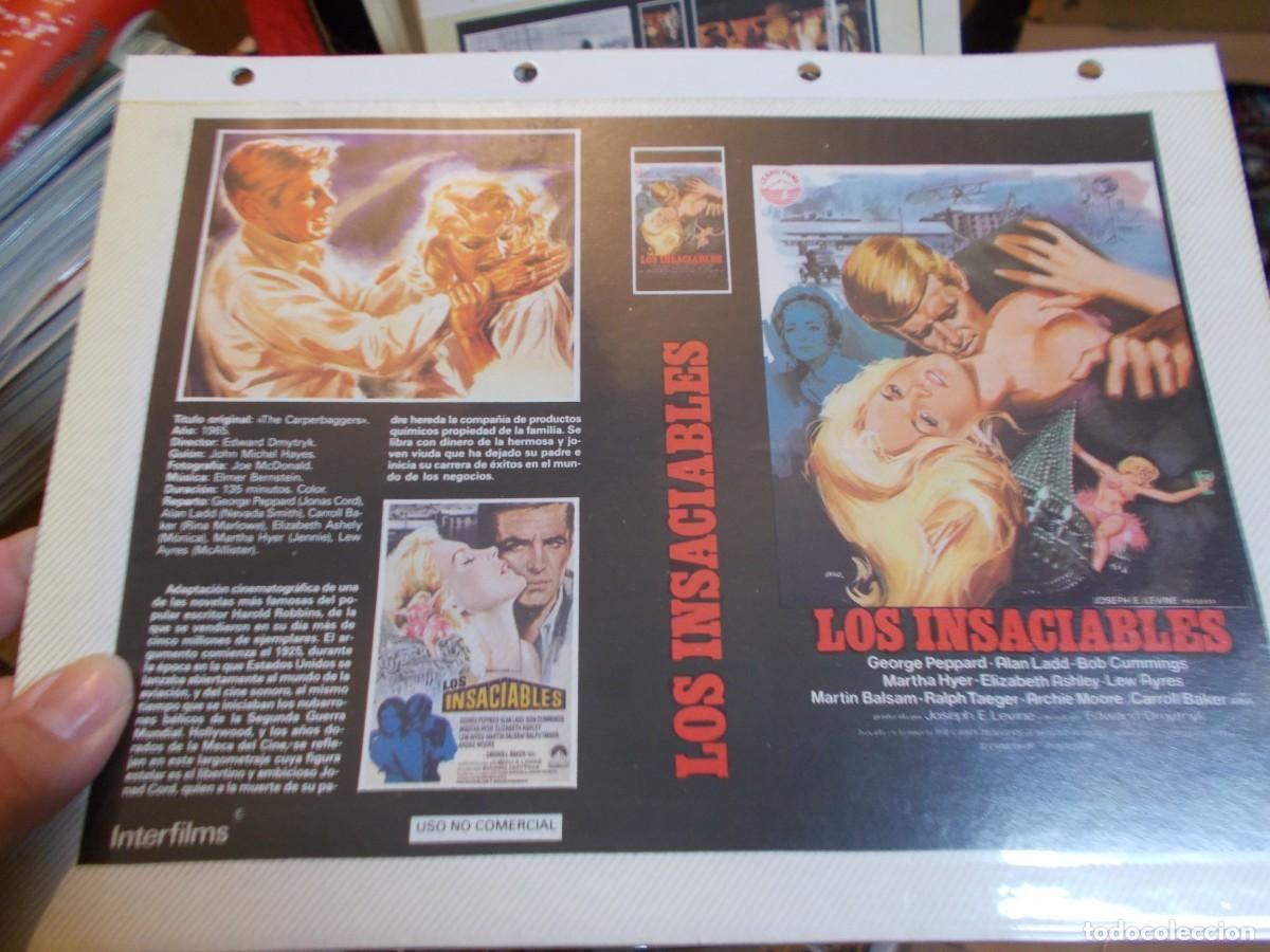 Cine: LOS INSACIABLES ,, CARATULA COMERCIAL MAS FOLIO SOLO CARATULA, Y FOLIO ..