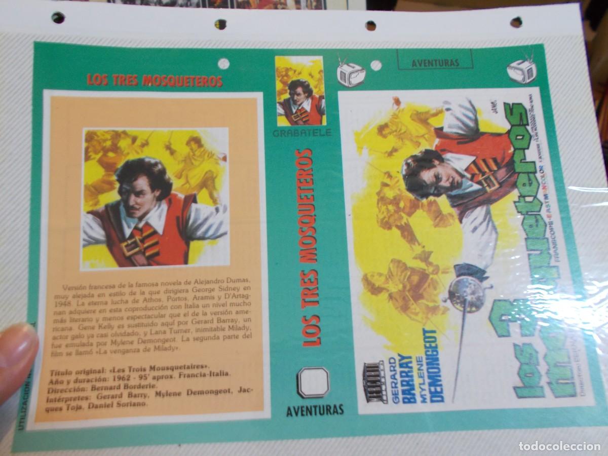 Cine: LOS TRES MOSQUETEROS ,, CARATULA COMERCIAL MAS FOLIO SOLO CARATULA, Y FOLIO ..