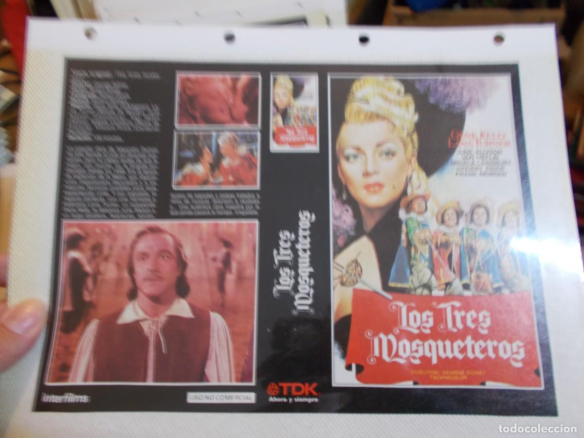 Cine: LOS TRES MOSQUETEROS ,, CARATULA COMERCIAL MAS FOLIO SOLO CARATULA, Y FOLIO ..