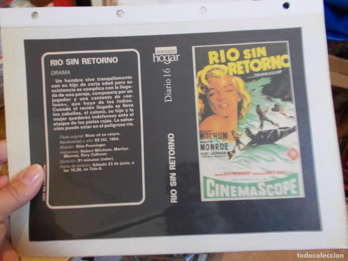 Cine: RIO SIN RETORNO ,, CARATULA COMERCIAL MAS FOLIO SOLO CARATULA, Y FOLIO ..