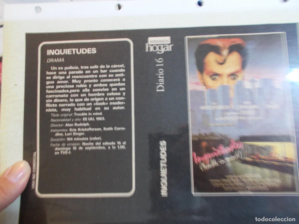 Cine: INQUIETUDES ,, CARATULA COMERCIAL MAS FOLIO SOLO CARATULA, Y FOLIO ..
