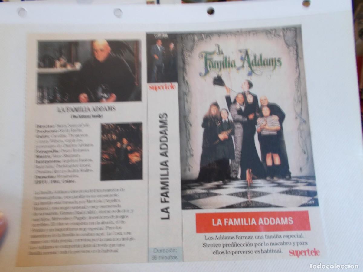 Cine: LA FAMILIA ADDAMS ,, CARATULA COMERCIAL MAS FOLIO SOLO CARATULA, Y FOLIO ..