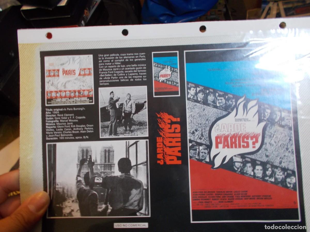 Cinema: ARDE PARIS ,SOLO CARATULA CARATULA COMERCIAL MAS FOLIO