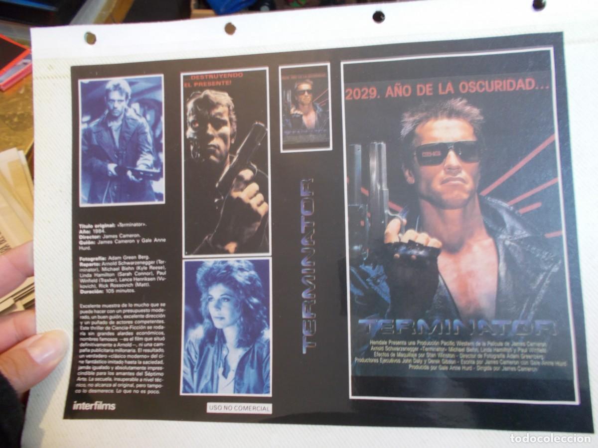 Cine: TERMINATOR ,SOLO CARATULA CARATULA COMERCIAL MAS FOLIO