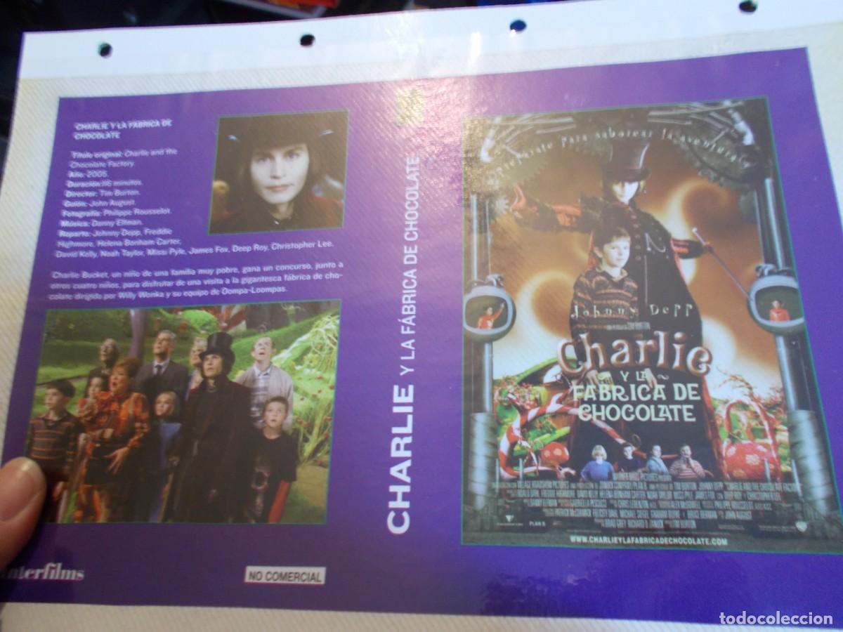 Cinema: CHARLE Y LA FABRICA DE CHOCOLATE ,SOLO CARATULA CARATULA COMERCIAL MAS FOLIO