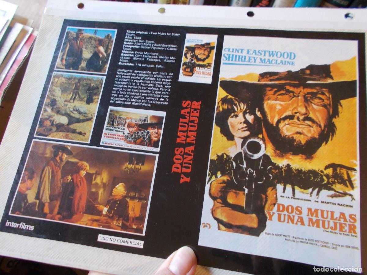 Cin&eacute;ma: DOS MULAS Y UNA MUJER ,SOLO FOLIO PUBLICITARIO Y CARATULA COMERCIAL A&Ntilde;OS 80 90