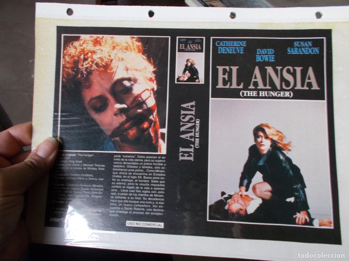Cin&eacute;ma: EL ANSIA SOLO CARATULA COMERCIAL,Y PORTADA TAMA&Ntilde;O FOLIO,