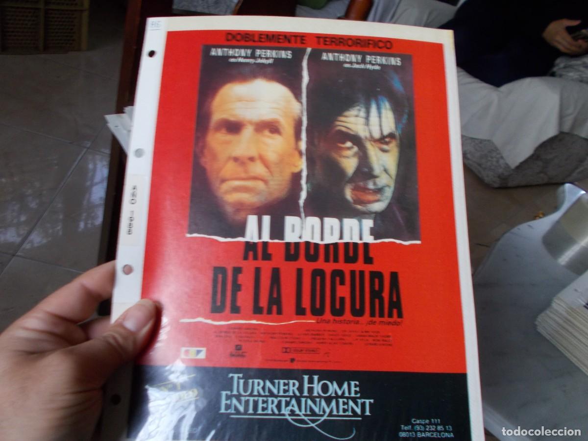 Cin&eacute;ma: AL BORDE DE LA LOCURA ,, SOLO PORTADA TAMA&Ntilde;O FOLIO , ,,,