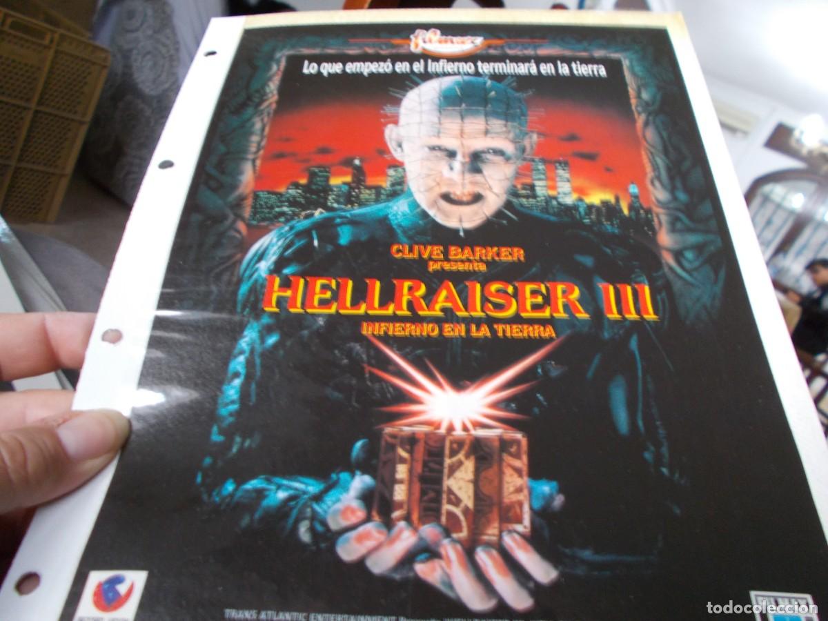 Cine: HELLRAISER ,, SOLO PORTADA TAMA&Ntilde;O FOLIO , ,,, - Foto 1