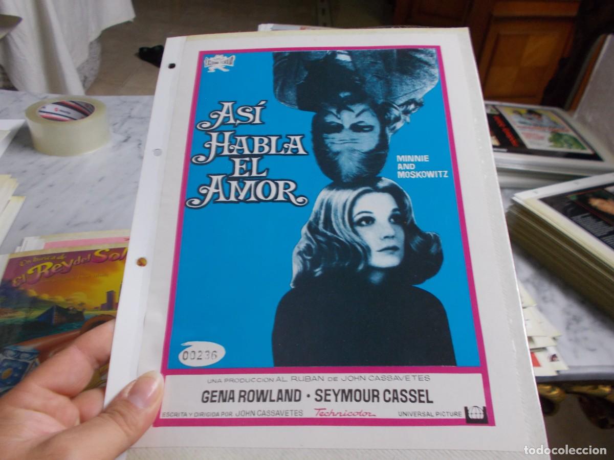 Cinema: ASI HABLA EL AMOR ,,PORTADA TAMA&Ntilde;O FOLIO SOLO PORTADA ,,