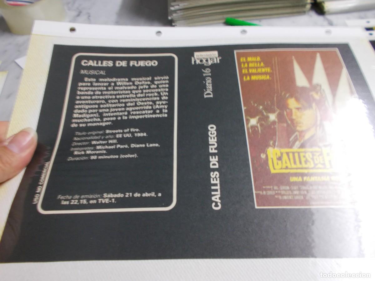 Cinema: CALLES DE FUEGO ,,,CARATULA COMERCIAL A&Ntilde;OS 80 90 SOLO CARATULA ,,