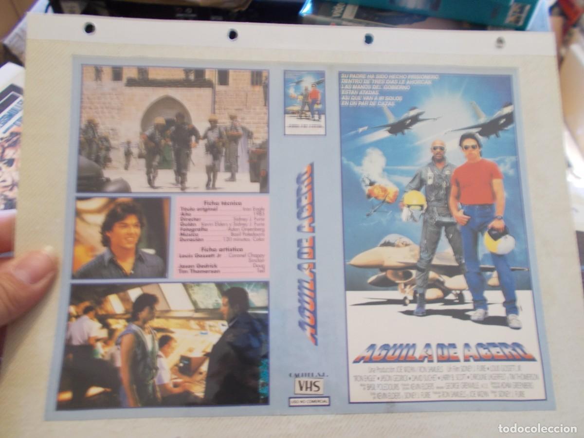 Cin&eacute;ma: AGUILA DE ACERO ,,SOLO ,CARATULA COMERCIAL,Y PORTADA,OJO,,ESTAN PEGADAS ALCARTON,,