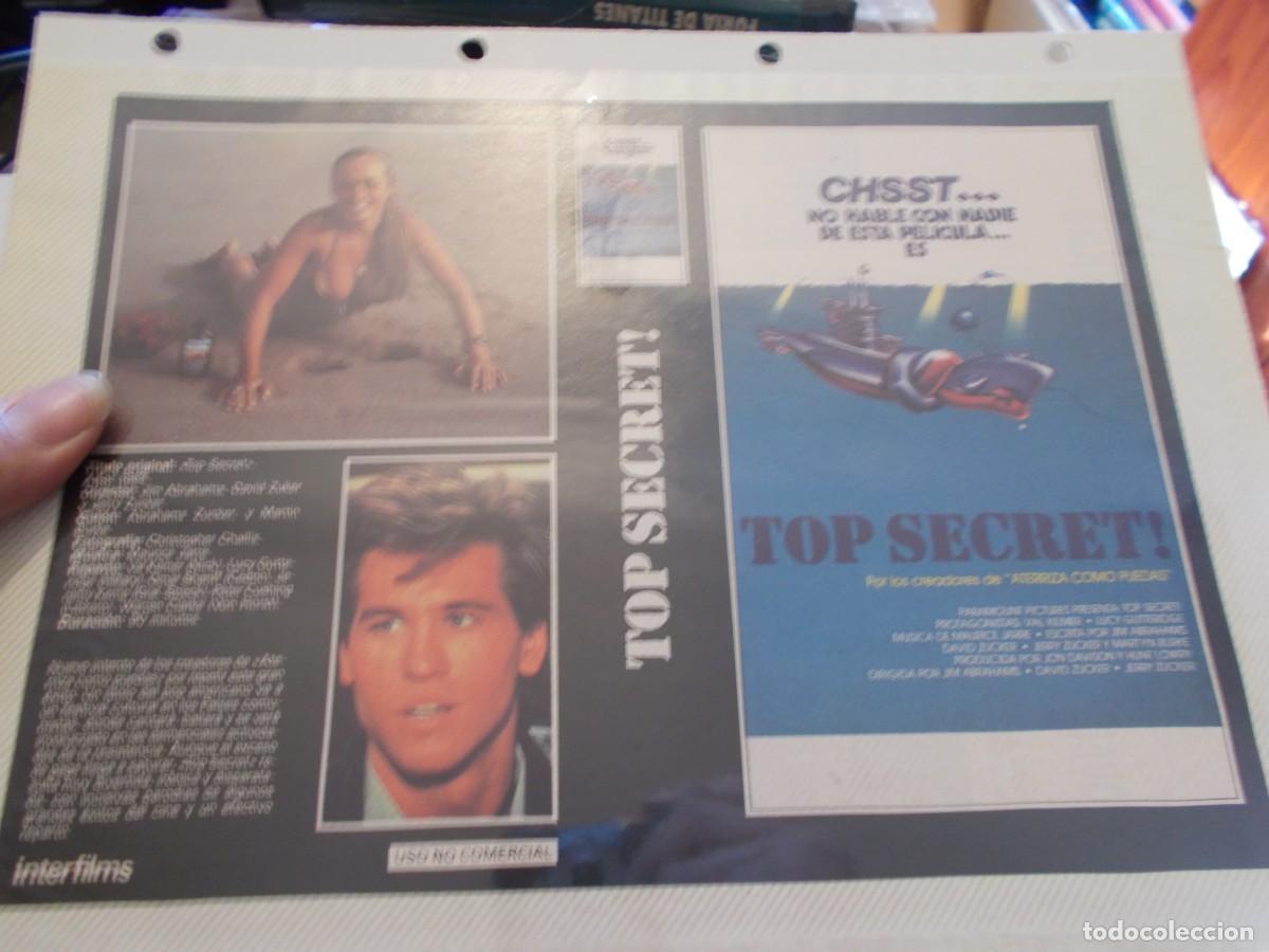 Cin&eacute;ma: TOP SECRET ,,SOLO ,CARATULA COMERCIAL,Y PORTADA,OJO,,ESTAN PEGADAS ALCARTON,,