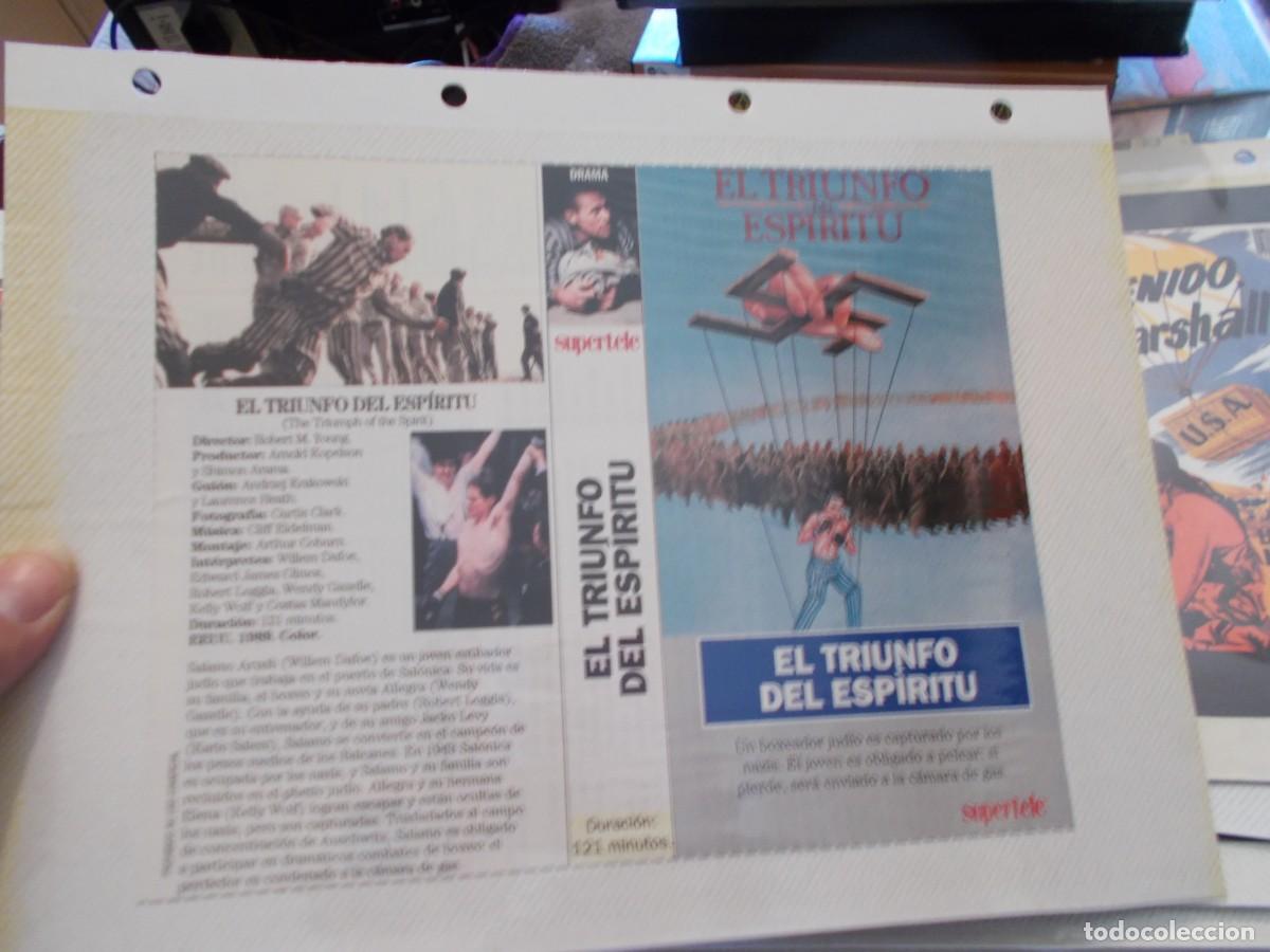 Cin&eacute;ma: EL TRIUNFO DEL ESPIRITU ,,SOLO ,CARATULA COMERCIAL,Y PORTADA,OJO,,ESTAN PEGADAS ALCARTON,,