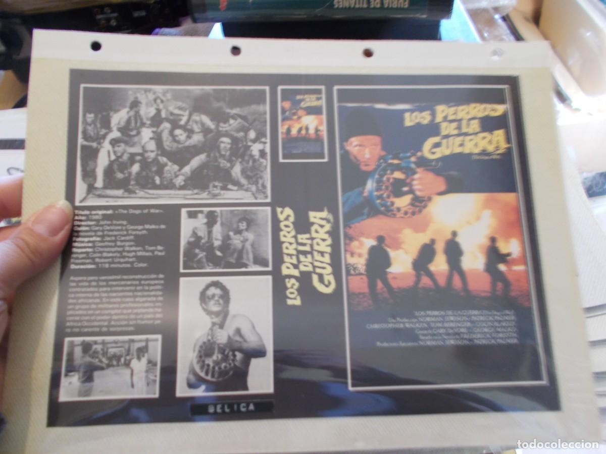 Cinema: LOS PERROS DE LA GUERRA ,,CARATULA COMERCIAL Y PORTADA TAMA&Ntilde;O FOLIO, ESTAN PEGADAS AL CARTON,