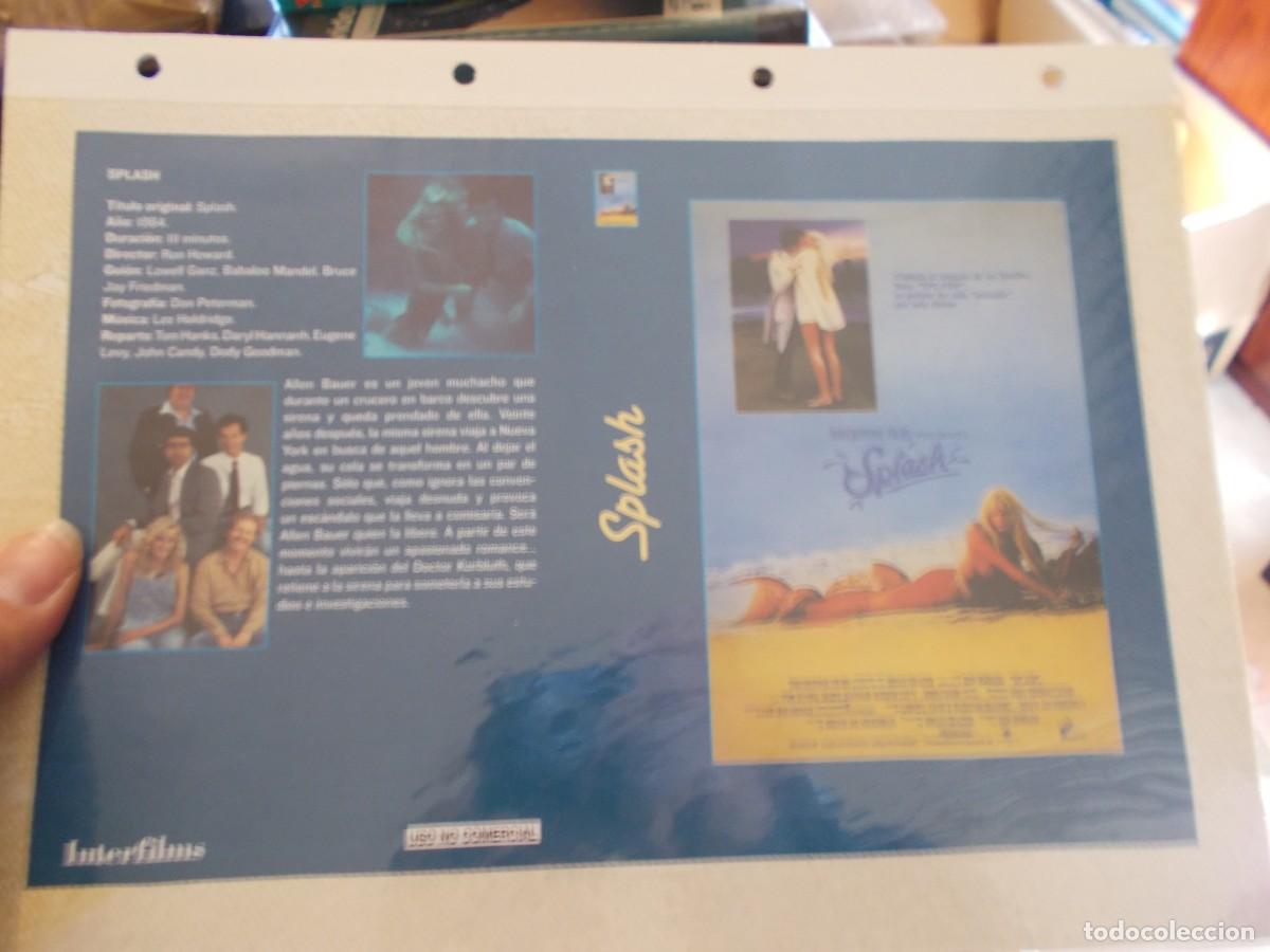 Cinema: SPLASH,,CARATULA COMERCIAL Y PORTADA TAMA&Ntilde;O FOLIO, ESTAN PEGADAS AL CARTON,