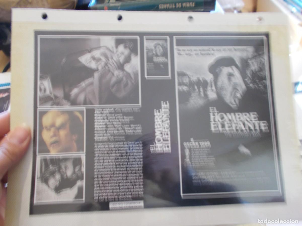 Cinema: EL HOMBRE ELEFANTE ,,CARATULA COMERCIAL Y PORTADA TAMA&Ntilde;O FOLIO, ESTAN PEGADAS AL CARTON,