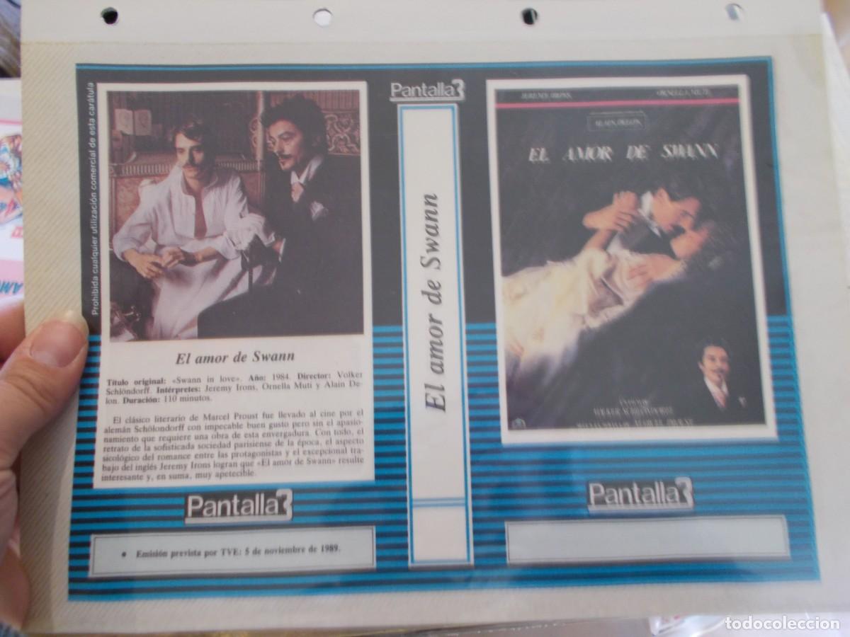 Cinema: EL AMOR DE SWANN,,CARATULA COMERCIAL Y PORTADA TAMA&Ntilde;O FOLIO, ESTAN PEGADAS AL CARTON,
