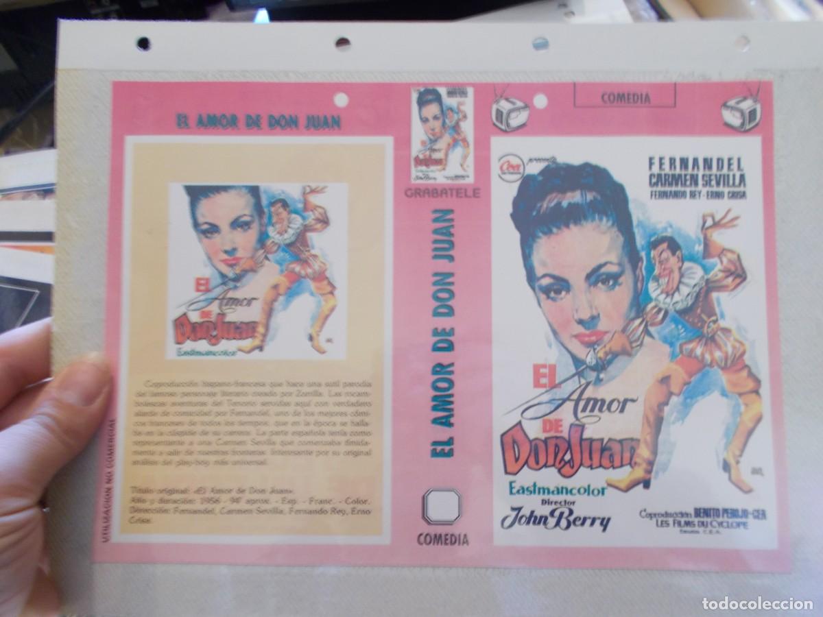 Cinema: EL AMOR DE DON JUAN,,CARATULA COMERCIAL Y PORTADA TAMA&Ntilde;O FOLIO, ESTAN PEGADAS AL CARTON,