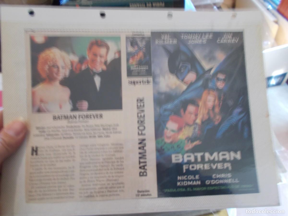Cinema: BATMAN FOREVER ,,CARATULA COMERCIAL Y PORTADA TAMA&Ntilde;O FOLIO, ESTAN PEGADAS AL CARTON,