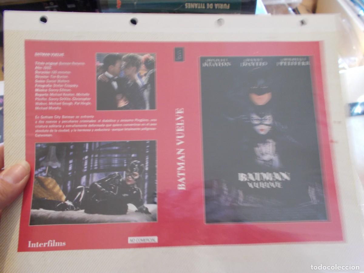 Cinema: BATMAN VUELVE ,,CARATULA COMERCIAL Y PORTADA TAMA&Ntilde;O FOLIO, ESTAN PEGADAS AL CARTON,