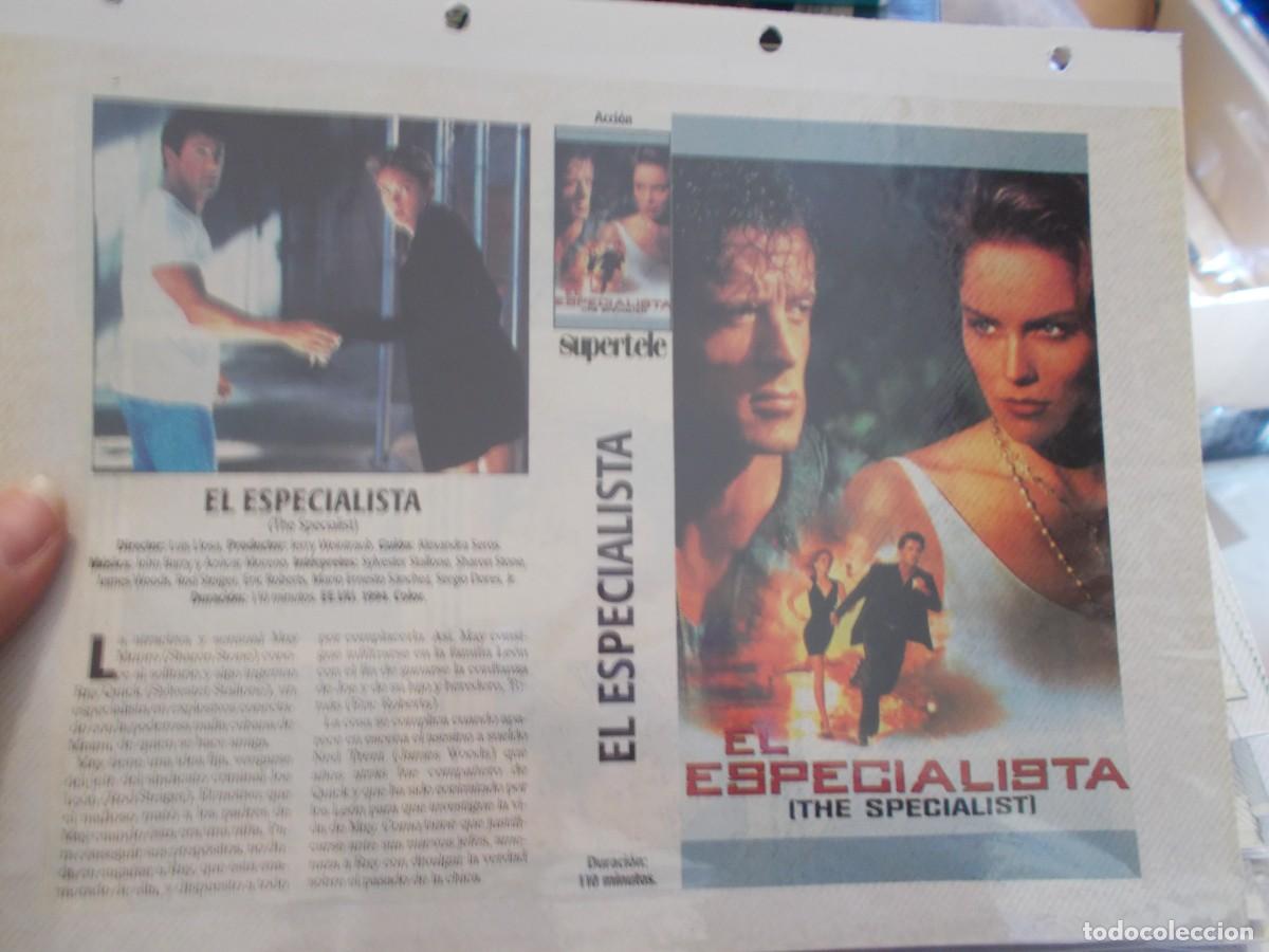 Cinema: EL ESPECIALISTA ,,CARATULA COMERCIAL Y PORTADA TAMA&Ntilde;O FOLIO, ESTAN PEGADAS AL CARTON,