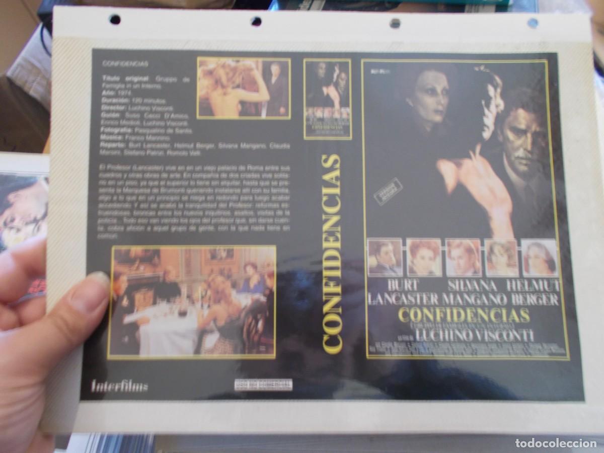 Cinema: CONFIDENCIAS ,,CARATULA COMERCIAL Y PORTADA TAMA&Ntilde;O FOLIO, ESTAN PEGADAS AL CARTON,