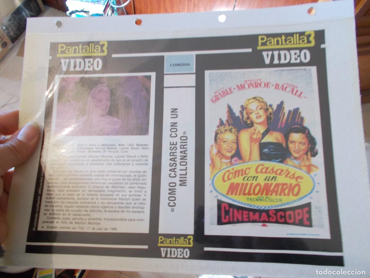 Cinema: COMO CASASSE CON UN MILLONARIO,,CARATULA ,Y CARTEL,TAMA&Ntilde;O,FOLIO, ESTAN PEGADAS AL CARTON