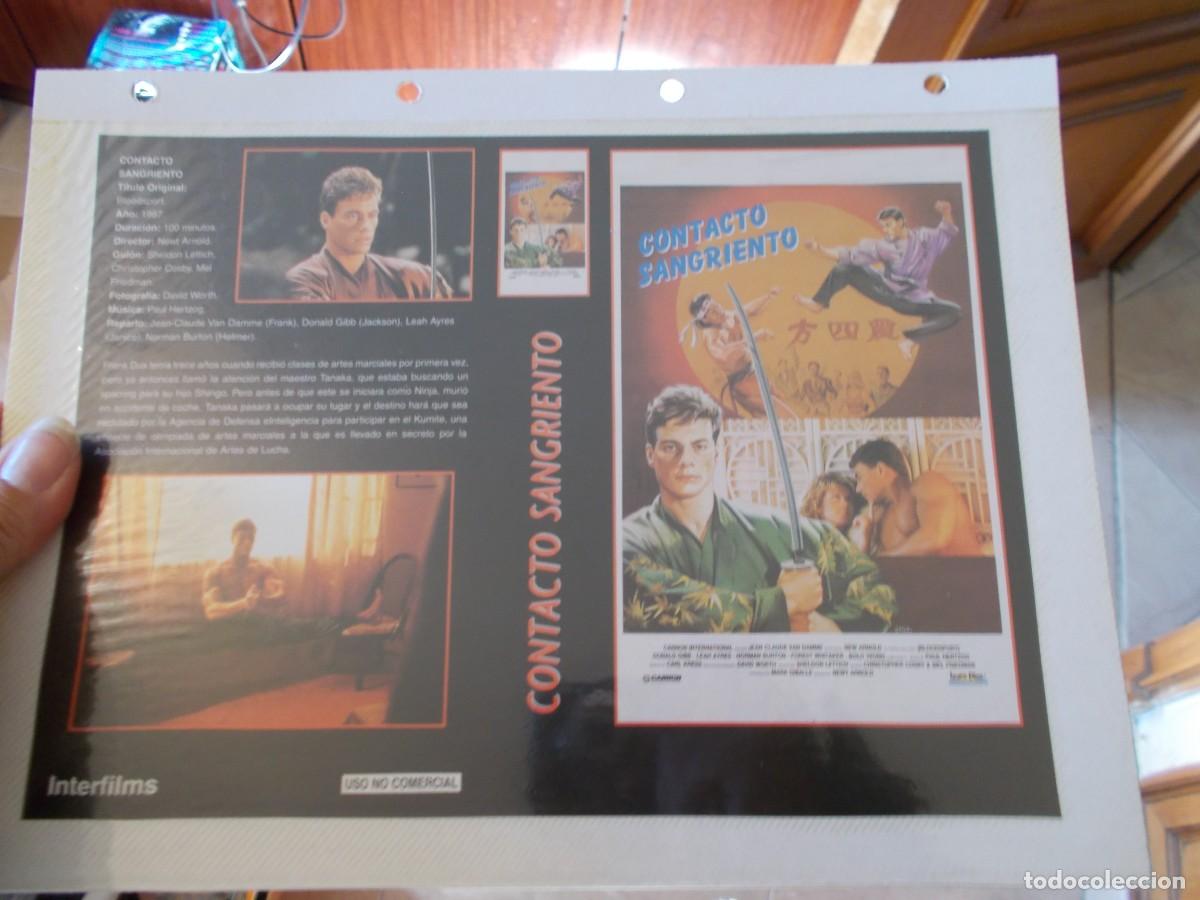 Cinema: CONTACTO SANGRIENTO,,CARATULA ,Y CARTEL,TAMA&Ntilde;O,FOLIO, ESTAN PEGADAS AL CARTON