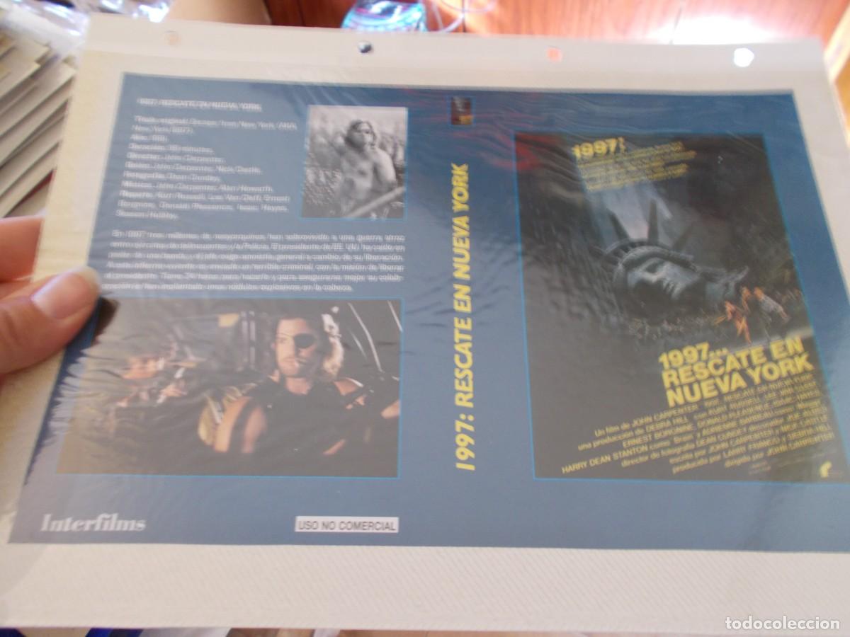 Cinema: 1997 RESCATE EN NUEVA YORK,,CARATULA ,Y CARTEL,TAMA&Ntilde;O,FOLIO, ESTAN PEGADAS AL CARTON